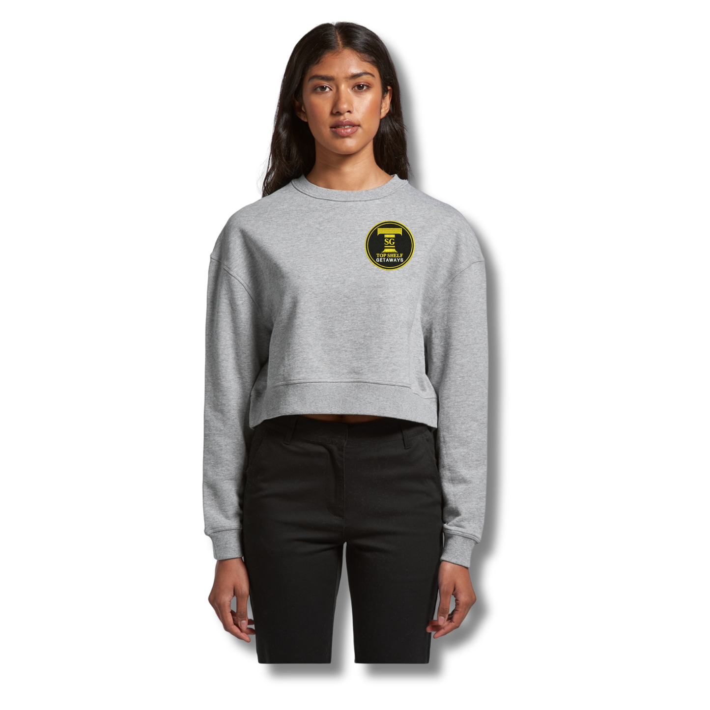 Top Shelf Grey Crop Top Crew
