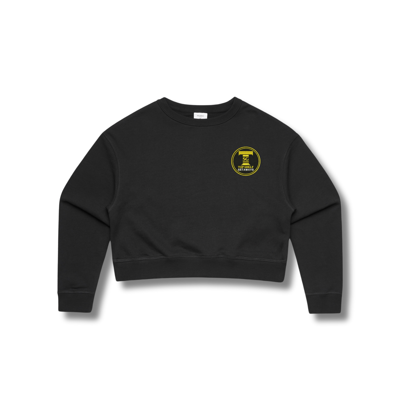Top Shelf Black Crop Top Crew